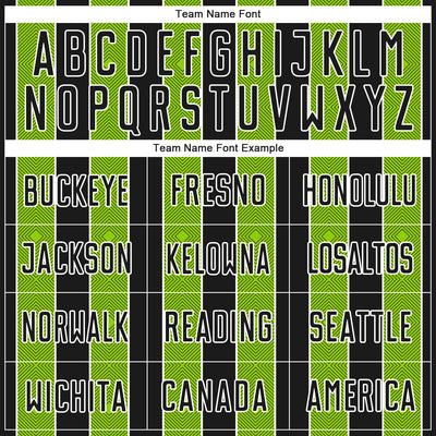 Custom Black Neon Green-White Pinstripe Line Sports Sublimation Soccer Uniform Jersey
