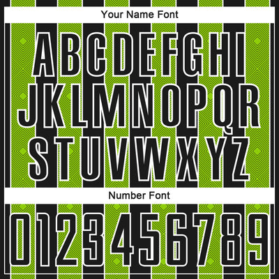 Custom Black Neon Green-White Pinstripe Line Sports Sublimation Soccer Uniform Jersey