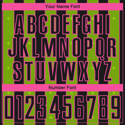 Custom Black Neon Green-Pink Pinstripe Line Sports Sublimation Soccer Uniform Jersey