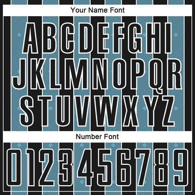 Custom Black Shadow Blue-White Pinstripe Line Sports Sublimation Soccer Uniform Jersey