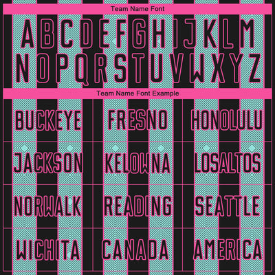 Custom Black Ice Blue-Pink Pinstripe Line Sports Sublimation Soccer Uniform Jersey