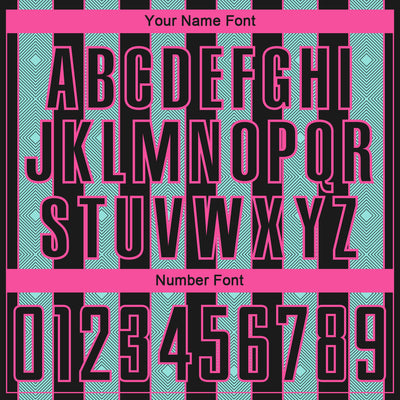 Custom Black Ice Blue-Pink Pinstripe Line Sports Sublimation Soccer Uniform Jersey