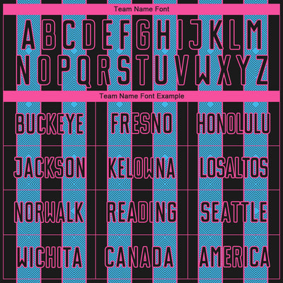 Custom Black Sky Blue-Pink Pinstripe Line Sports Sublimation Soccer Uniform Jersey