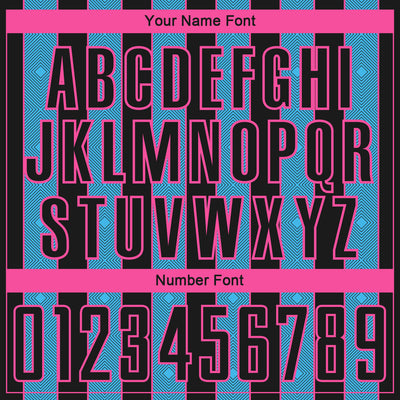 Custom Black Sky Blue-Pink Pinstripe Line Sports Sublimation Soccer Uniform Jersey