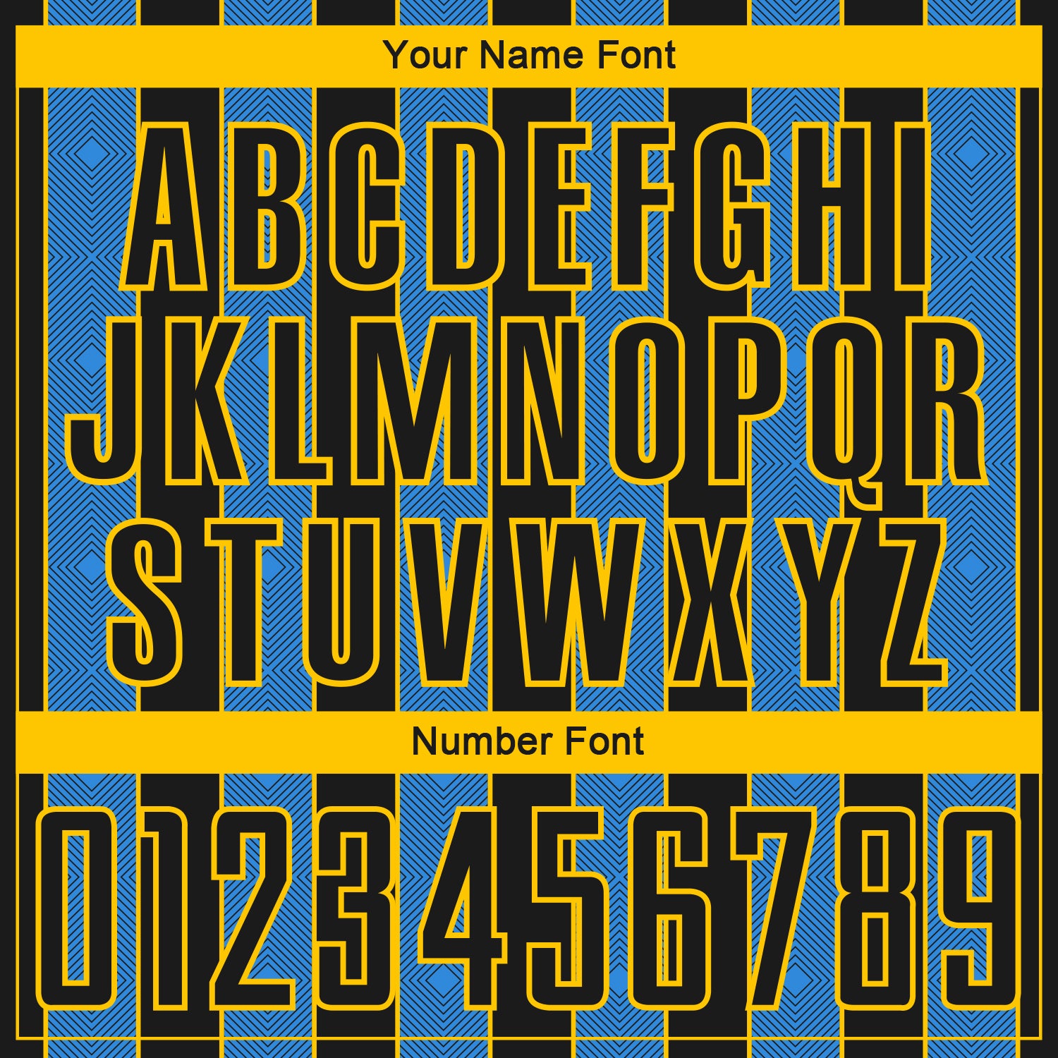 Custom Black Powder Blue-Yellow Pinstripe Line Sports Sublimation Soccer Uniform Jersey