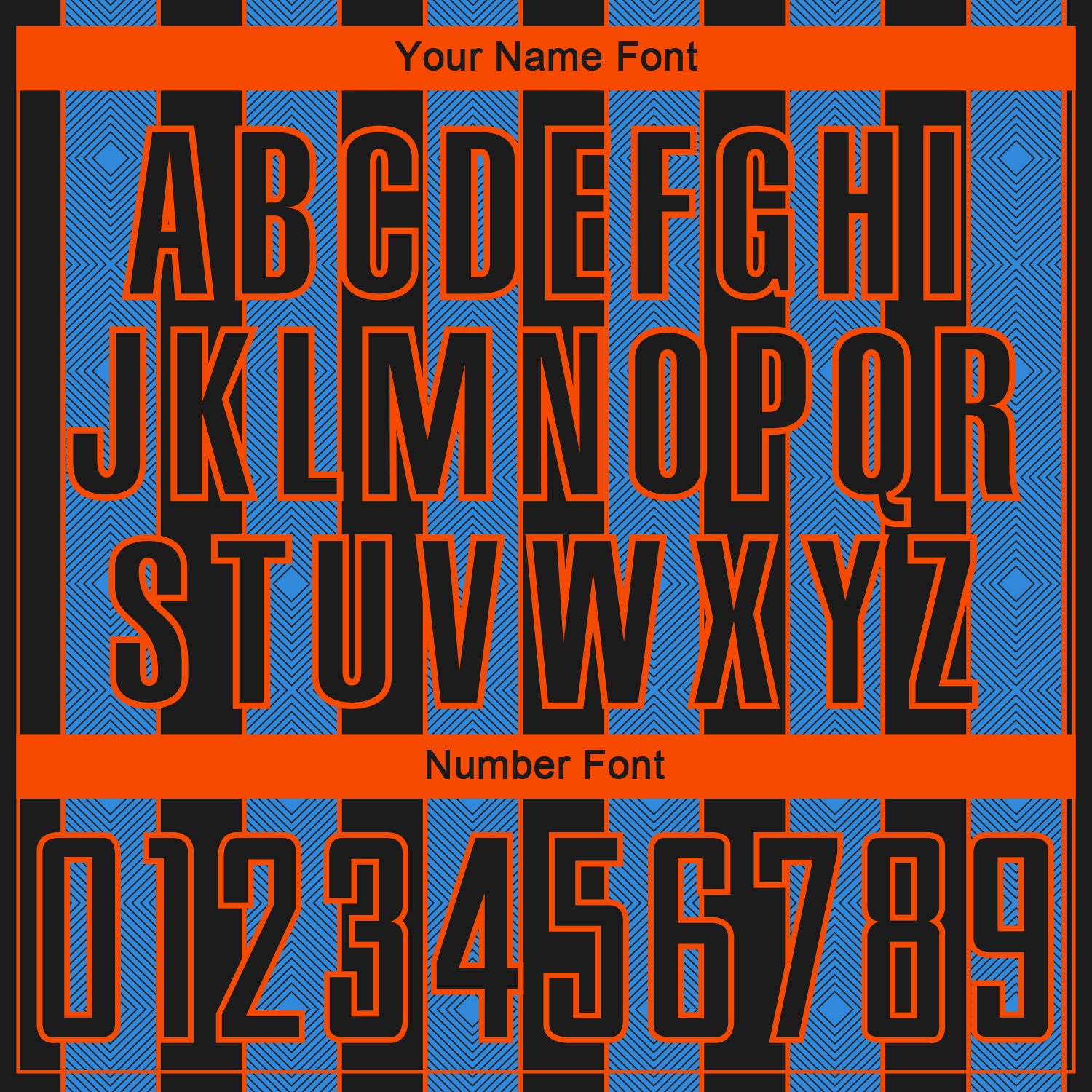 Custom Black Powder Blue-Orange Pinstripe Line Sports Sublimation Soccer Uniform Jersey