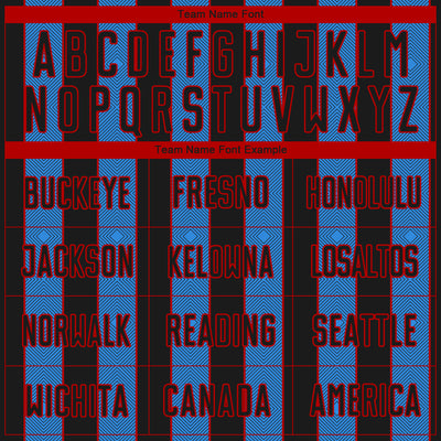 Custom Black Powder Blue-Red Pinstripe Line Sports Sublimation Soccer Uniform Jersey