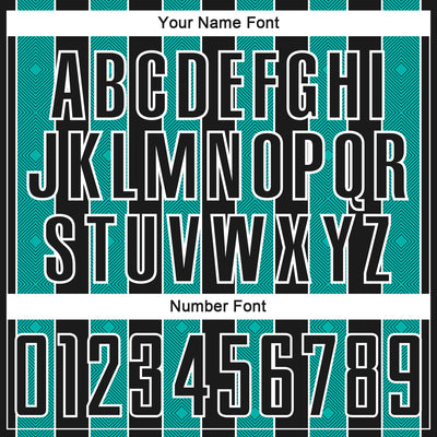 Custom Black Aqua-White Pinstripe Line Sports Sublimation Soccer Uniform Jersey