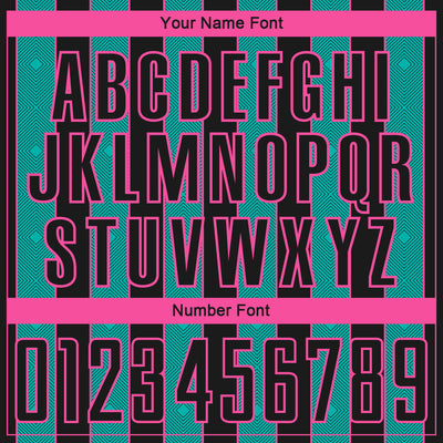 Custom Black Aqua-Pink Pinstripe Line Sports Sublimation Soccer Uniform Jersey