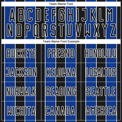 Custom Black Thunder Blue-White Pinstripe Line Sports Sublimation Soccer Uniform Jersey