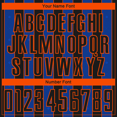 Custom Black Thunder Blue-Orange Pinstripe Line Sports Sublimation Soccer Uniform Jersey