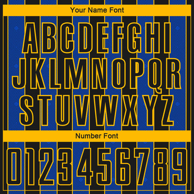 Custom Black Thunder Blue-Gold Pinstripe Line Sports Sublimation Soccer Uniform Jersey
