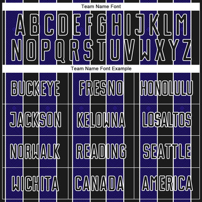 Custom Black Dark Purple-White Pinstripe Line Sports Sublimation Soccer Uniform Jersey