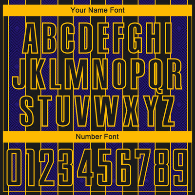 Custom Black Dark Purple-Gold Pinstripe Line Sports Sublimation Soccer Uniform Jersey