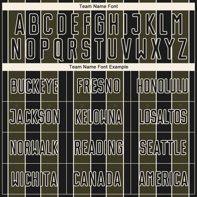 Custom Black Olive-Cream Pinstripe Line Sports Sublimation Soccer Uniform Jersey