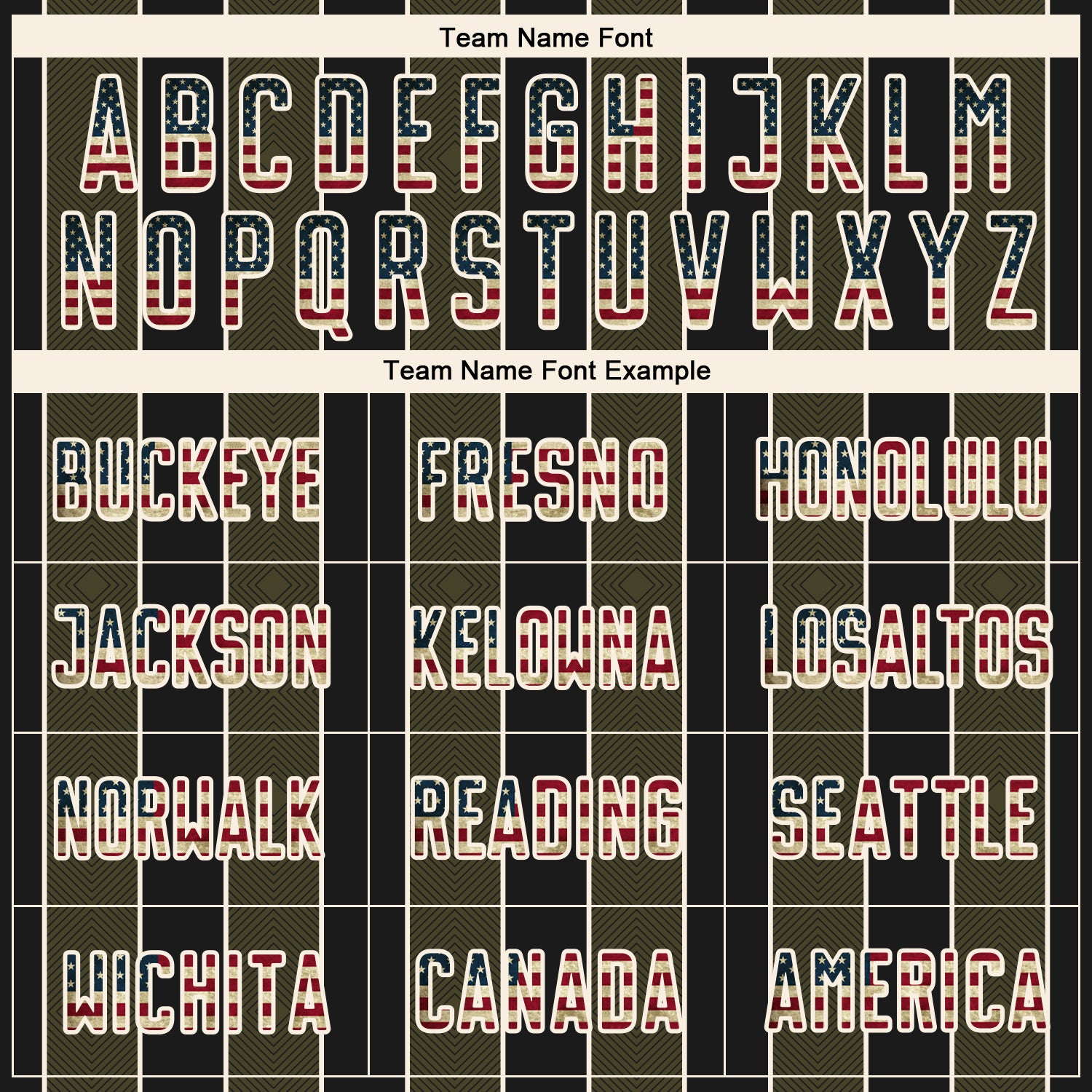 Custom Black Vintage USA Flag Olive-Cream Pinstripe Line Sports Sublimation Soccer Uniform Jersey