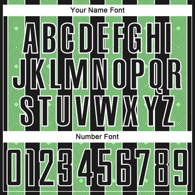 Custom Black Pea Green-White Pinstripe Line Sports Sublimation Soccer Uniform Jersey