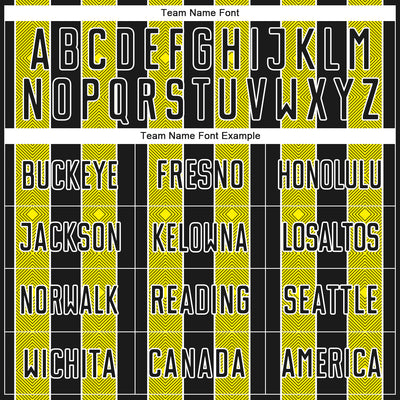 Custom Black Light Yellow-White Pinstripe Line Sports Sublimation Soccer Uniform Jersey