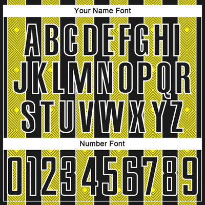 Custom Black Light Yellow-White Pinstripe Line Sports Sublimation Soccer Uniform Jersey