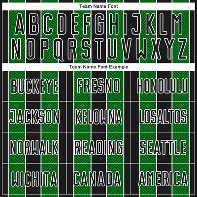 Custom Black Grass Green-White Pinstripe Line Sports Sublimation Soccer Uniform Jersey