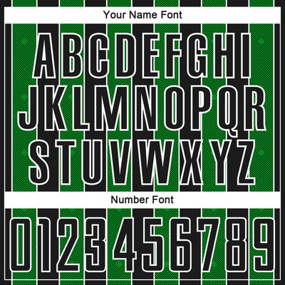 Custom Black Grass Green-White Pinstripe Line Sports Sublimation Soccer Uniform Jersey