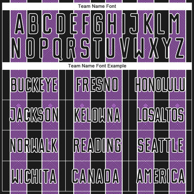 Custom Black Medium Purple-White Pinstripe Line Sports Sublimation Soccer Uniform Jersey