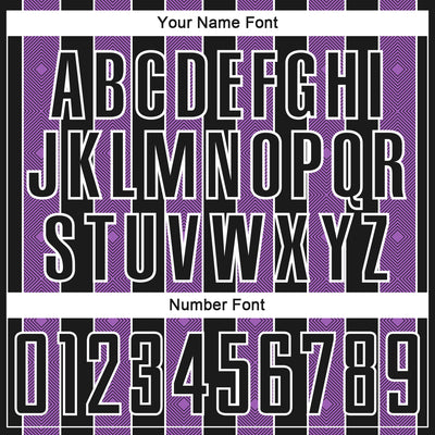 Custom Black Medium Purple-White Pinstripe Line Sports Sublimation Soccer Uniform Jersey