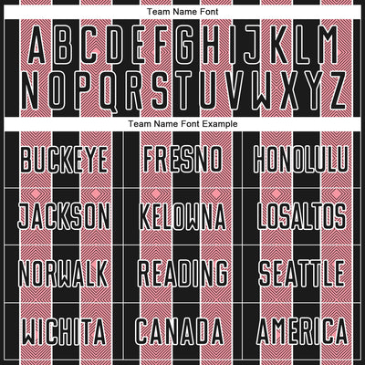 Custom Black Medium Pink-White Pinstripe Line Sports Sublimation Soccer Uniform Jersey