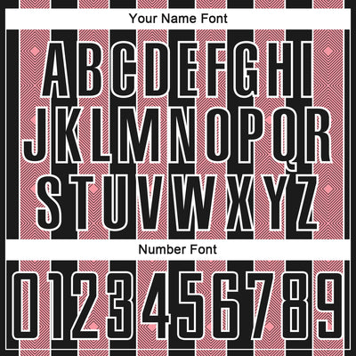 Custom Black Medium Pink-White Pinstripe Line Sports Sublimation Soccer Uniform Jersey