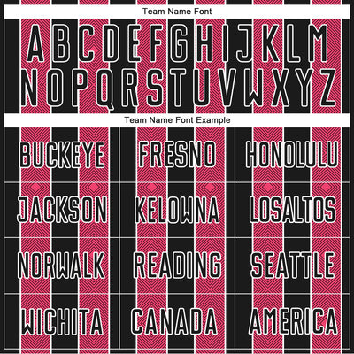 Custom Black Neon Pink-White Pinstripe Line Sports Sublimation Soccer Uniform Jersey