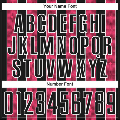 Custom Black Neon Pink-White Pinstripe Line Sports Sublimation Soccer Uniform Jersey
