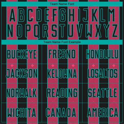 Custom Black Neon Pink-Aqua Pinstripe Line Sports Sublimation Soccer Uniform Jersey