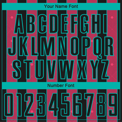 Custom Black Neon Pink-Aqua Pinstripe Line Sports Sublimation Soccer Uniform Jersey