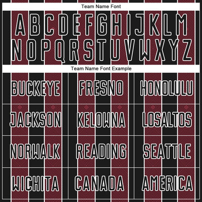 Custom Black Burgundy-White Pinstripe Line Sports Sublimation Soccer Uniform Jersey