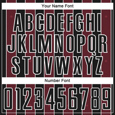 Custom Black Burgundy-White Pinstripe Line Sports Sublimation Soccer Uniform Jersey