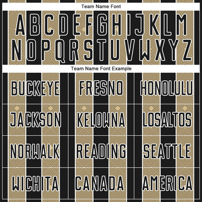 Custom Black Vegas Gold-White Pinstripe Line Sports Sublimation Soccer Uniform Jersey