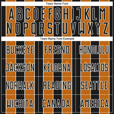 Custom Black Bay Orange-White Pinstripe Line Sports Sublimation Soccer Uniform Jersey