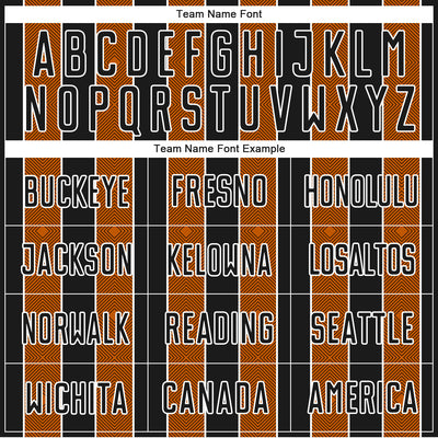 Custom Black Texas Orange-White Pinstripe Line Sports Sublimation Soccer Uniform Jersey