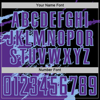Custom Black Purple-Light Blue Abstract Fragment Art Splash Sports Sublimation Soccer Uniform Jersey