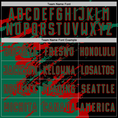 Custom Black Kelly Green-Red Abstract Fragment Art Splash Sports Sublimation Soccer Uniform Jersey