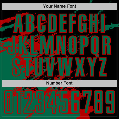 Custom Black Kelly Green-Red Abstract Fragment Art Splash Sports Sublimation Soccer Uniform Jersey