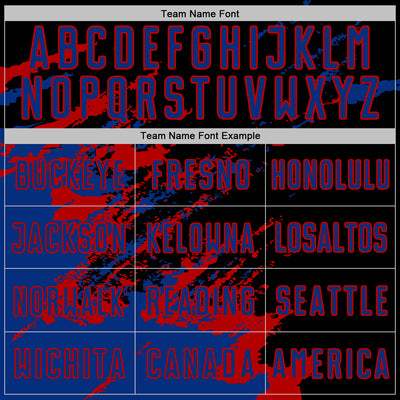 Custom Black Royal-Red Abstract Fragment Art Splash Sports Sublimation Soccer Uniform Jersey