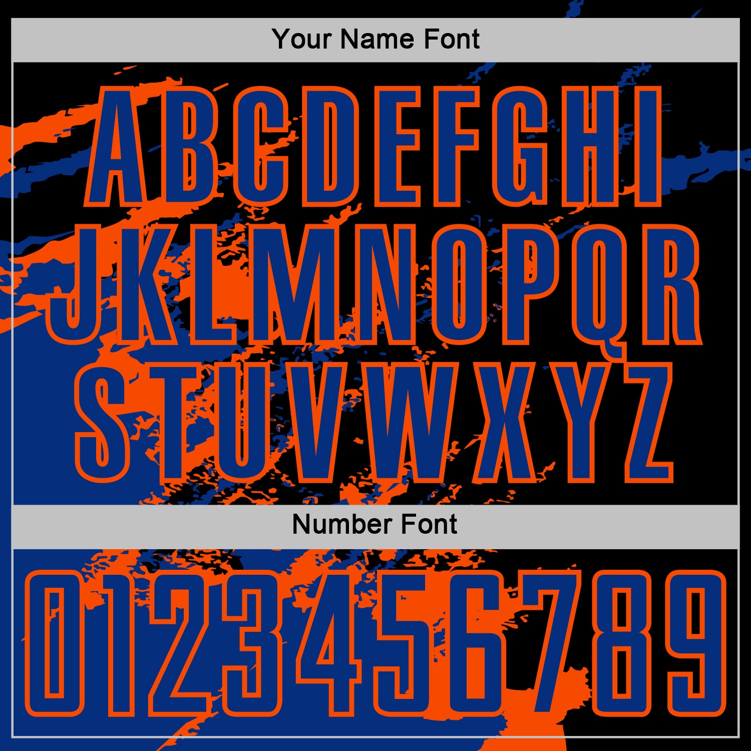 Custom Black Royal-Orange Abstract Fragment Art Splash Sports Sublimation Soccer Uniform Jersey