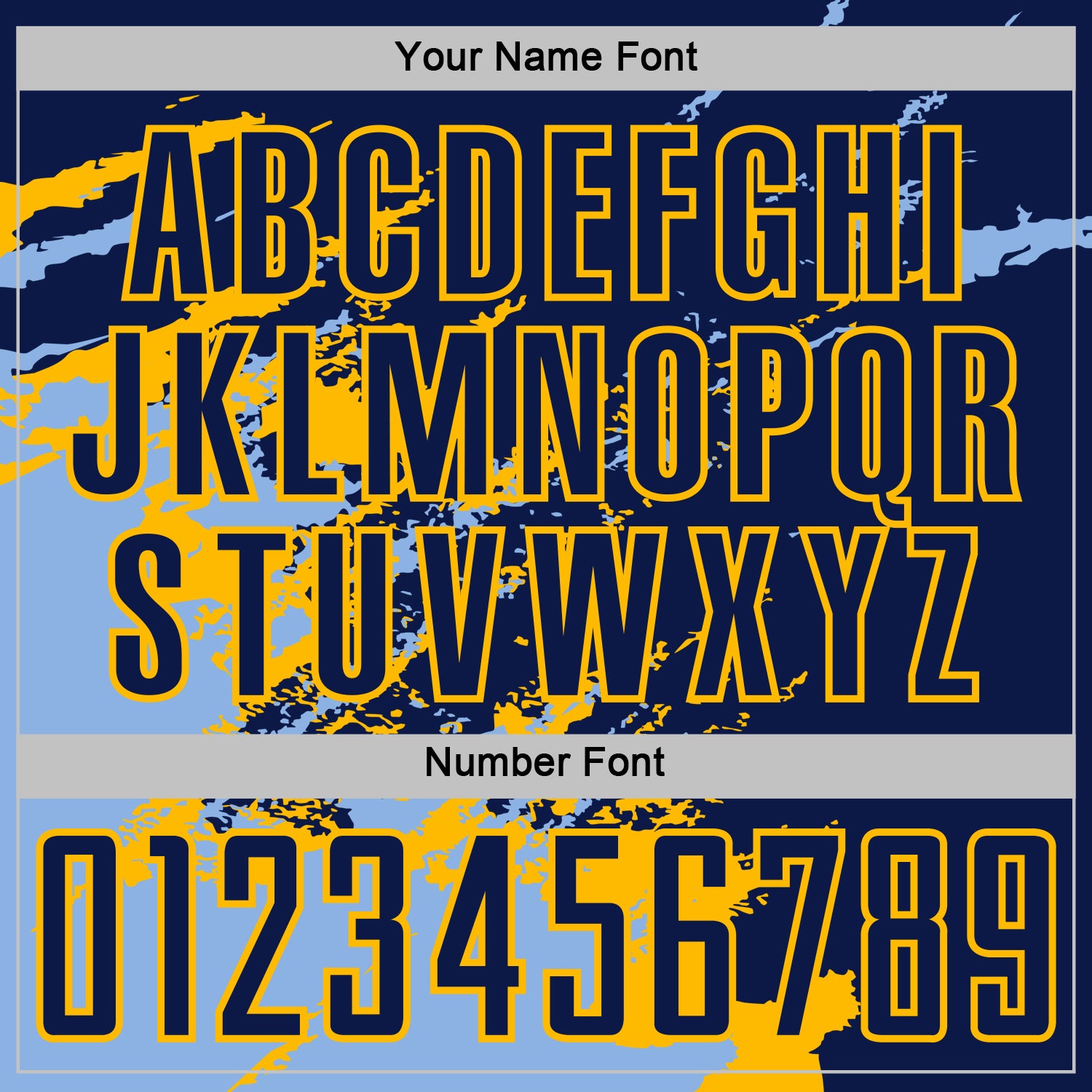 Custom Navy Light Blue-Gold Abstract Fragment Art Splash Sports Sublimation Soccer Uniform Jersey