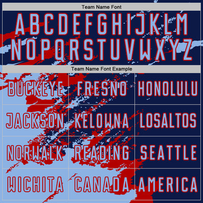 Custom Navy Light Blue-Red Abstract Fragment Art Splash Sports Sublimation Soccer Uniform Jersey