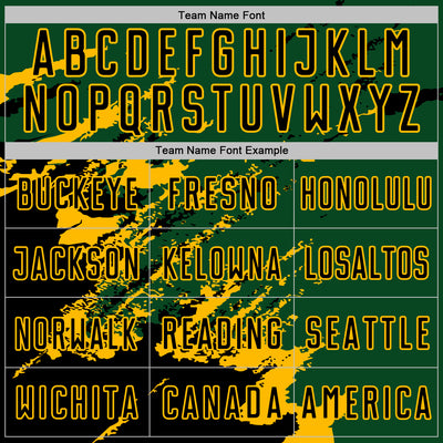 Custom Green Black-Gold Abstract Fragment Art Splash Sports Sublimation Soccer Uniform Jersey