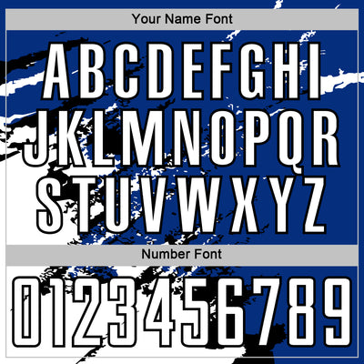 Custom Royal White-Black Abstract Fragment Art Splash Sports Sublimation Soccer Uniform Jersey