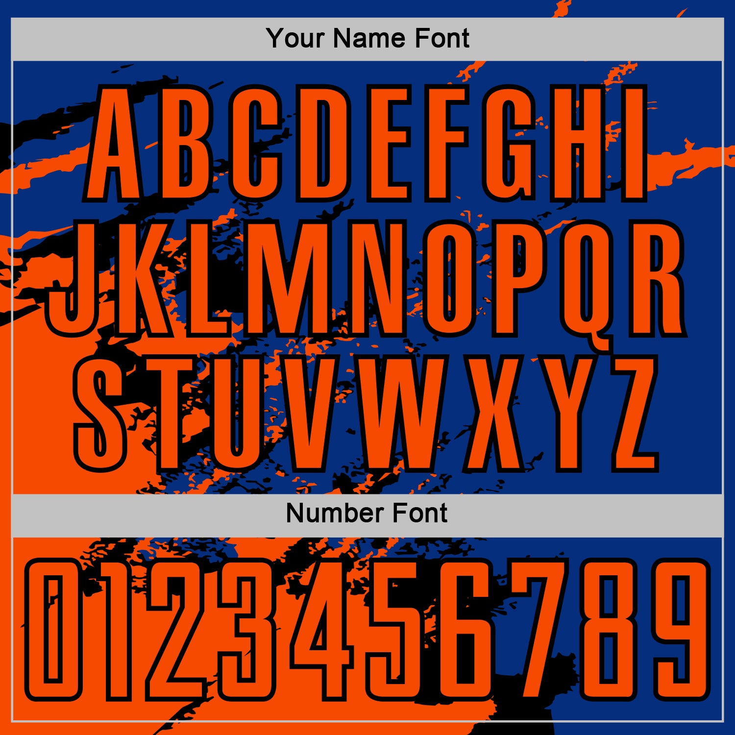 Custom Royal Orange-Black Abstract Fragment Art Splash Sports Sublimation Soccer Uniform Jersey