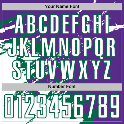 Custom Purple White-Kelly Green Abstract Fragment Art Splash Sports Sublimation Soccer Uniform Jersey