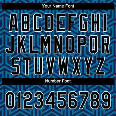 Custom Blue Black-White 3D Pattern Two-Button Unisex Softball Jersey